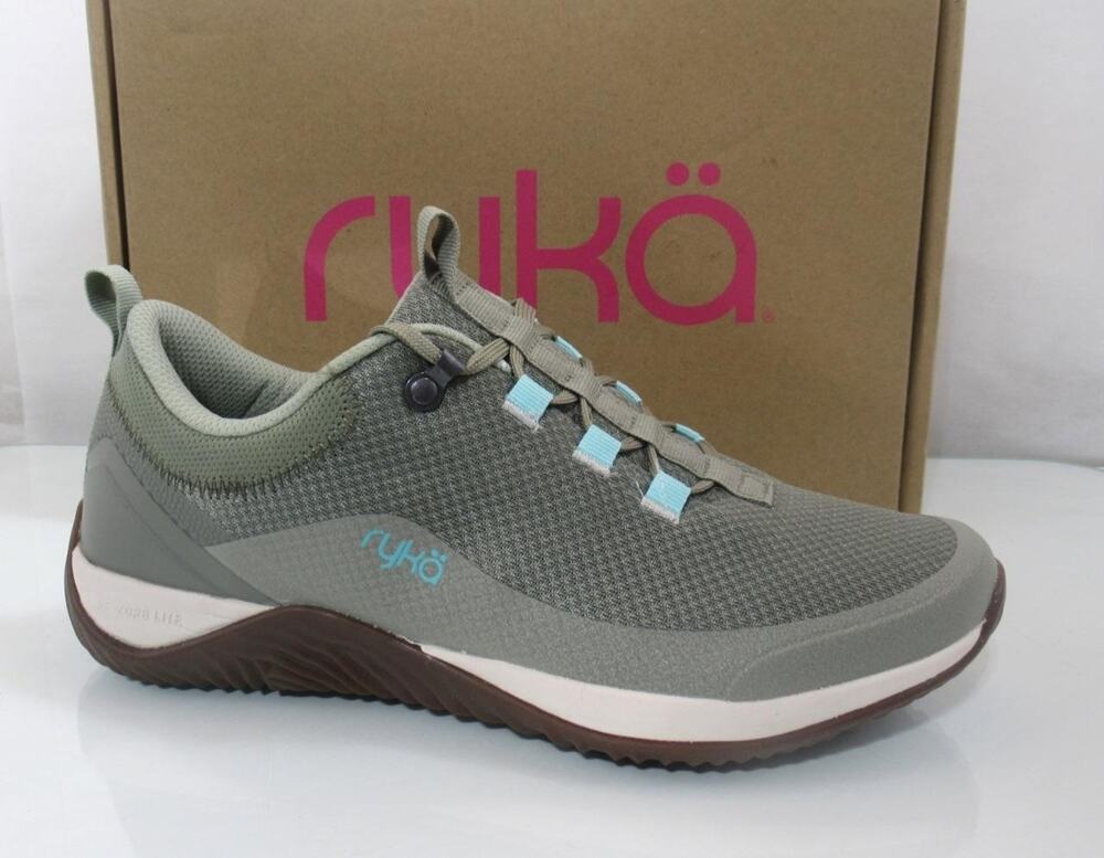 Women's Ryka Echo Low Lace Up Trail Outdoor Sneakers Arch Support Green Size 8